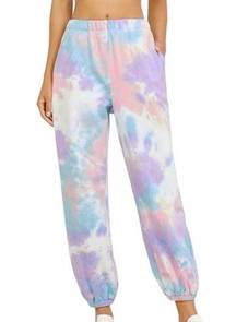 SheIn  Tie Dye Sweatpants Lounge Pants Pink White Purple Blue Small