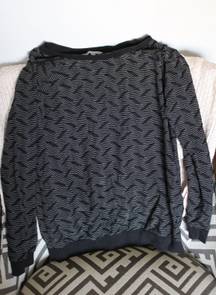 Black And White Texture Patterned Sweatshirt 