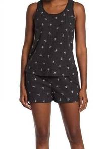 Socialite Brushed Pointelle Knit Tank Top & Shorts 2-Piece Pajama Set Size L