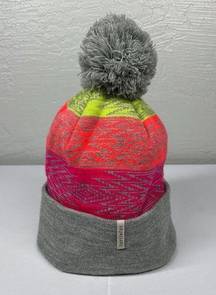 Turtle Fur Beanie Gray Pink Purple Yellow Southwest Knit Pom Pom Bright Soft