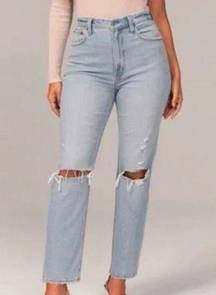 Abercrombie & Fitch Abercrombie Curve Love Ankle Straight Ultra High Rise Jeans