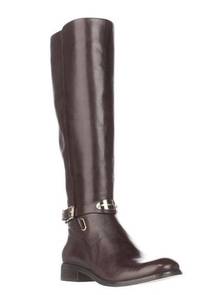 Michael Kors MICHAEL  Arley Riding Boots - Dark Chocolate tall equestrian logo