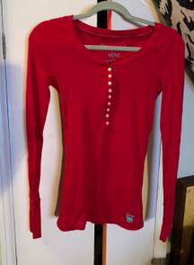 Red Long Sleeve Top