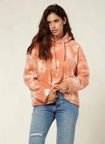 O'Neill  Tie dye Hampton Super sherpa Pullover Hoodie Sz XS Coral NEW Casual Cozy