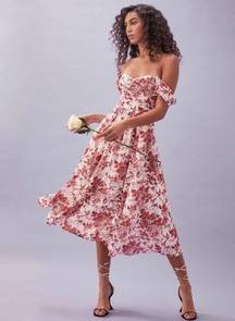 Violet Floral Midi Dress