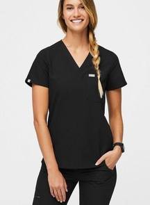 FIGS  Women’s Catarina One-Pocket Black Short-sleeve Scrub Top New with Tag Sz XL