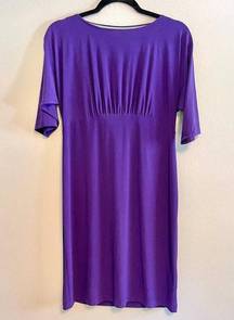 Joseph Ribkoff Draped Open Back Sheath Dress‎ | Purple Size 10