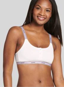 NWT Jockey Generation Women’s  Retro Henley Bralette Bra Size Medium White