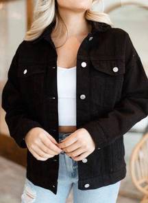 Oversized Black Denim Jacket