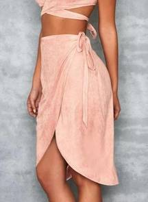 NWT Mistress Rocks Lovesick Dusty Pink Wrap Skirt & Top Set Size Large L NEW