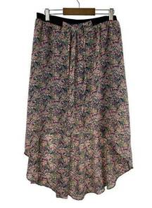 PRINCESS Vera Wang Chiffon Overlay High Low Floral Elastic Pull On Skirt Size M‎