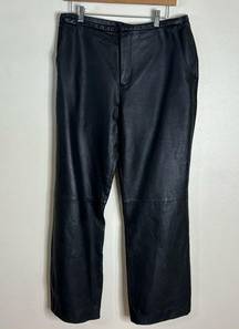 John Paul Richard black leather pants with pockets size 12