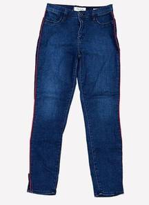 PacSun  Red stripe High-Rise Ankle Jegging size 27. Dark Wash with side piping