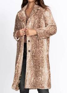 Johnny Was Faylne Long Lapel Faux Fur Jacket extra small