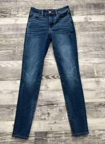 American Eagle  Women Size 2 Regular Super Hi-Rise Jegging Blue Jeans Stretch