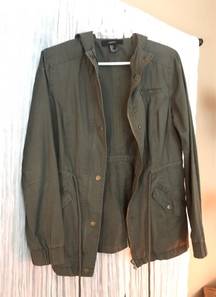 Forever 21 Hooded Military Jacket