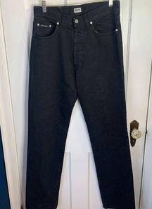 J&ans Dolce & Gabbana Black Button-fly High Rise Wide Leg Jeans Size 32