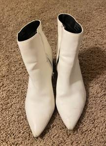 White Zip-Up Booties