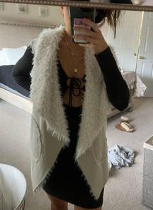 Cream Furry Vest