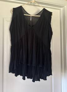 Free People Flowy Black Shirt