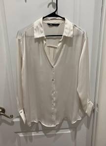 ZARA long sleeve silk shirt