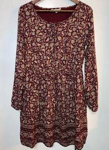 CKH Clockhouse maroon floral dress - size medium