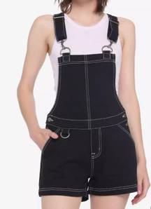 Black Contrast Stitch & Hardware Shortalls