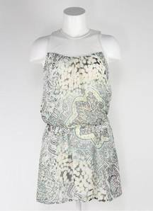 paisley sleeveless high neck mini dress small