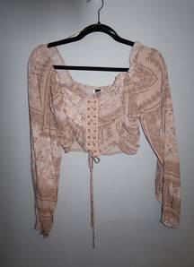 Windsor Paisley Boho Festival Open Back Crop Top