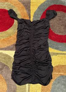 Black Mini Short Ruched Dress Off The Shoulder Fits like an XS Women’s