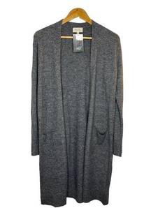 No Rest For Bridget Gray Cute & Soft Long Length Cardigan Womens Medium NEW Gift