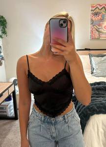 Forever 21  Black Lace Cropped Tank