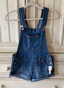 RSQ Medium Wash Blue Denim Jean Overalls Adjustable Straps NWT Sz S