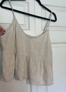 Abercrombie & Fitch Linen Abercrombie Cropped Tank