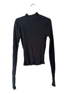 Essentials Black Mock Neck Top