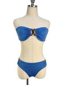 Milly Cabana Blue Bandeou Bikini Swimwear Summer