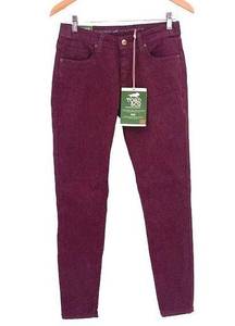 Toad & Co Womens Mid Rise Lola Slim Fit Straight Skinny Jeans Burgundy Sz 4 NWT