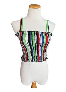 NWT Womens Eye Candy Eyecandy Striped Stretchy Crop Top - Sz L