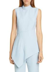 Sies Marjan Asymmetrical Sleeveless Crepe Top Women's 6 Blue Sleeveless NWT