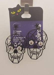 Claires Bling Eyed Skeleton Post Back Earrings Halloween Cos Play Costume Gothic