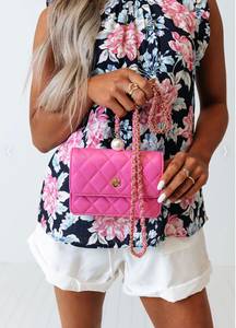 Pink Faux Leather Purse