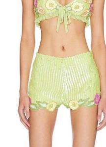 Sequin  Lime Green Shorts NWT