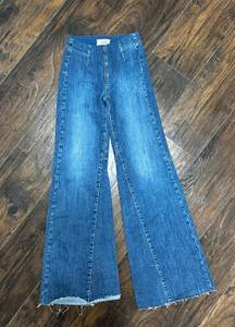 Free People flare pull on bell bottom high waisted denim jeans