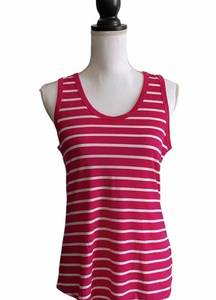 LuLaRoe Tank Top Pink Purple & White Multi Stripe Print Women’s US Size Medium