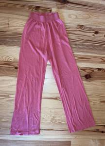 Pink wide leg pull on knit pants Pima Cotton Blend