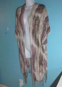 Tiare Hawaii Kimono Cardigan  S / M Pink Tie Dye