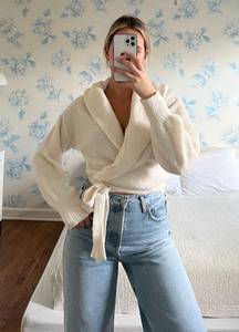 White Wrap Sweater