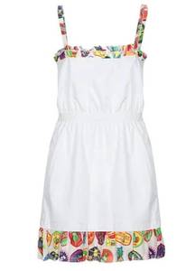 NWT  Patches White Mini Ruffle Dress