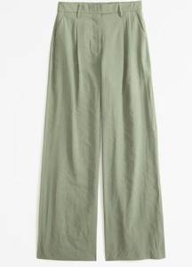 Abercrombie and Fitch Linen-Blend Tailored Wide Leg Pant Trousers Size S