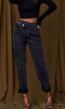 Black Asymmetrical Jeans